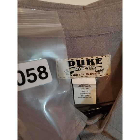 Duke Haband Dress shirt Men's Size XL Button up w/pockets and long sleeves Gray - Picture 3 of 3
